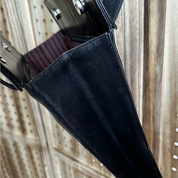 Fausto Santini Black Italian Leather Clutch Shoulder Flat Bag Made in Italy 🇮🇹 - Picture 8 of 9